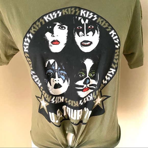 KISS U.S. Tour 76 Cropped Tie Top - Picture 2 of 8